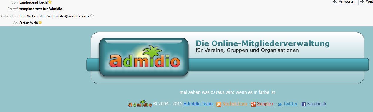Ansicht in Thunderbird