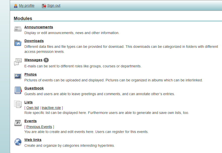 Admidio - No unread except message.PNG